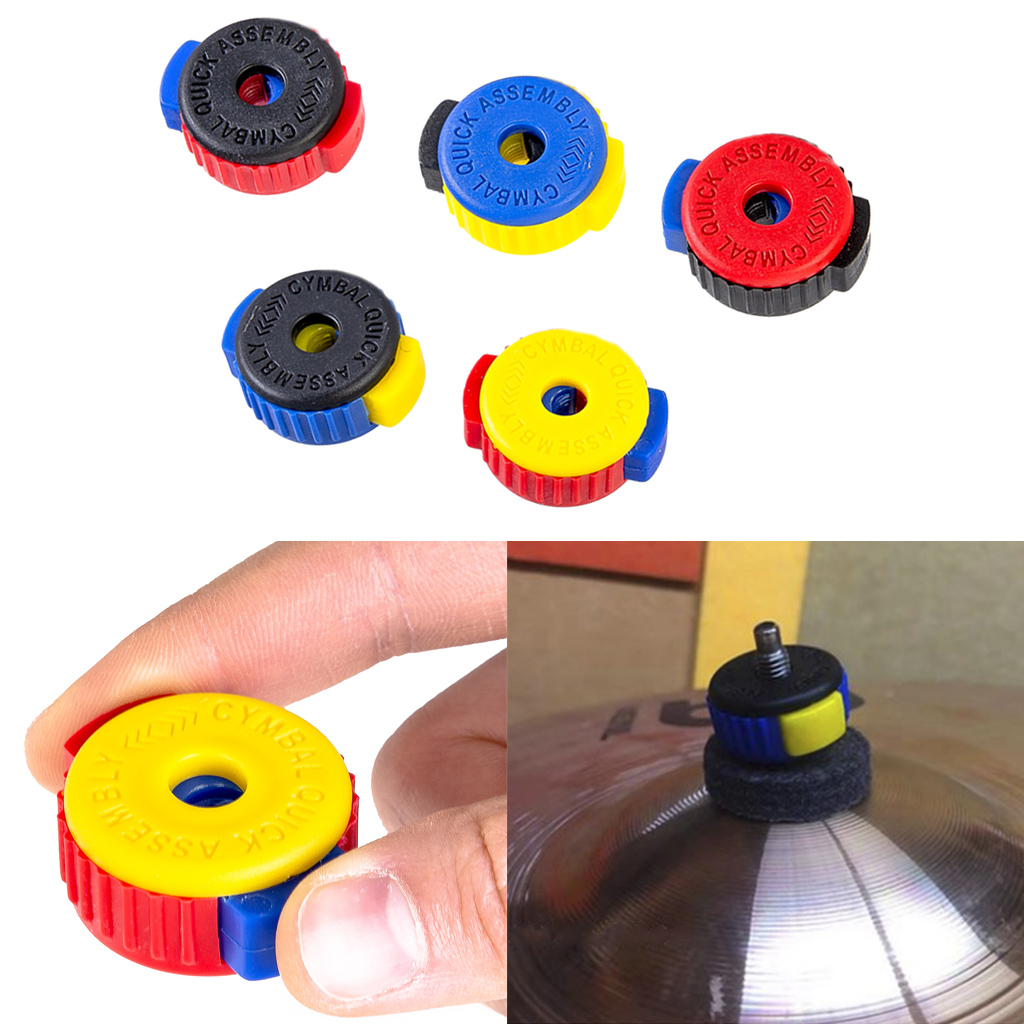 5/Pack Hard Plastic Quick Set Cymbal Mate Nut Cap for Drum Kit mix color