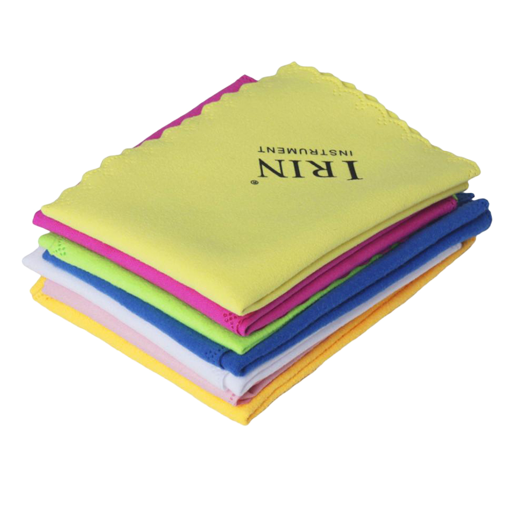 7 Pieces Reusable Cleaning Cloths Polish Cloth 9.84x9.84inch for Guitar Violin Saxophones, Assorted Color