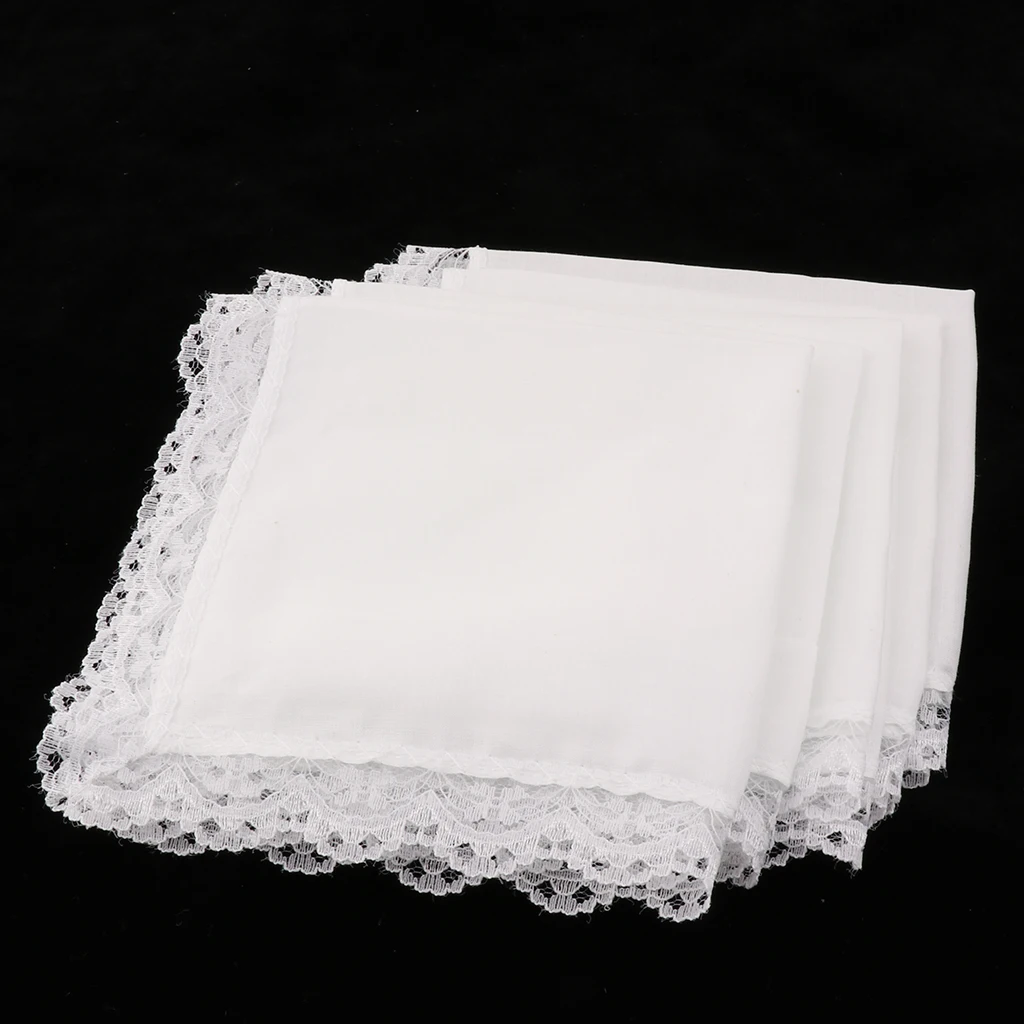 5x Men Ladies Vintage   Cotton Handkerchiefs Hanky  Hankie 23x25cm