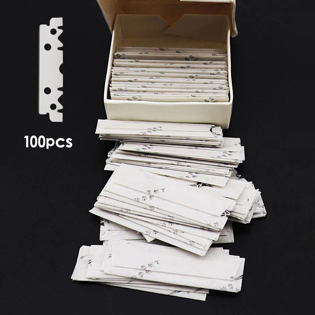 100pcs Single Edge Industrial Sharp and Precise Razor Blades Box Cutter Replacement Blades for Scrapers Cutting Tools