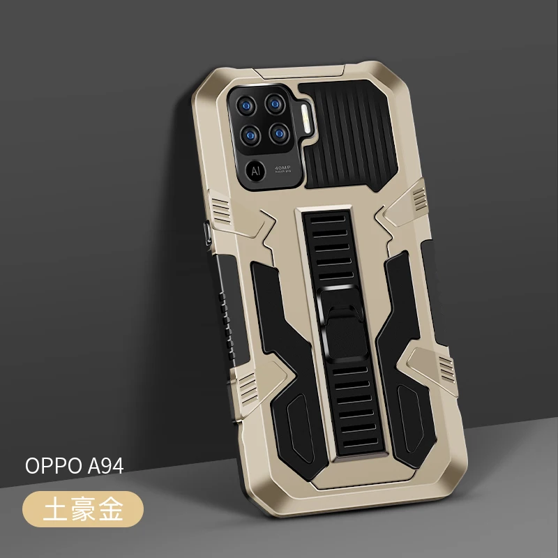 oppo phone back cover Shockproof Armor Phone Case For OPPO A94 4G Reno 5 Lite F19 Pro Kickstand Holder Soft TPU Bumper Hard PC Protective Back Cover cases for oppo cases
