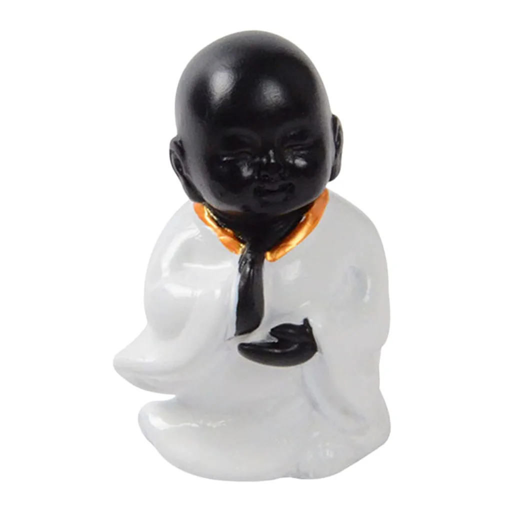 Resin Little Monk Figurine Small Buddha Statue Home Desk Housewarming Gifts