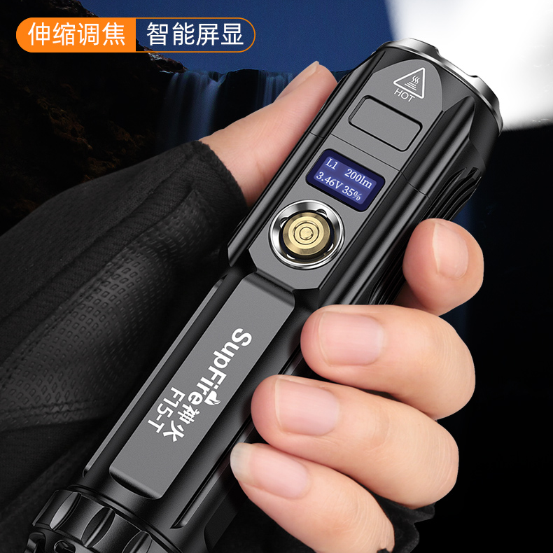 Lanterna de Acampamento Equipamentos ao ar Usb à Prova Inteligente Tático Lanterna Dwaterproof Água Poderosa Recarregável Tochas Linternas Livre 1 à prova dwaterproof água poderosa lanterna recarregável