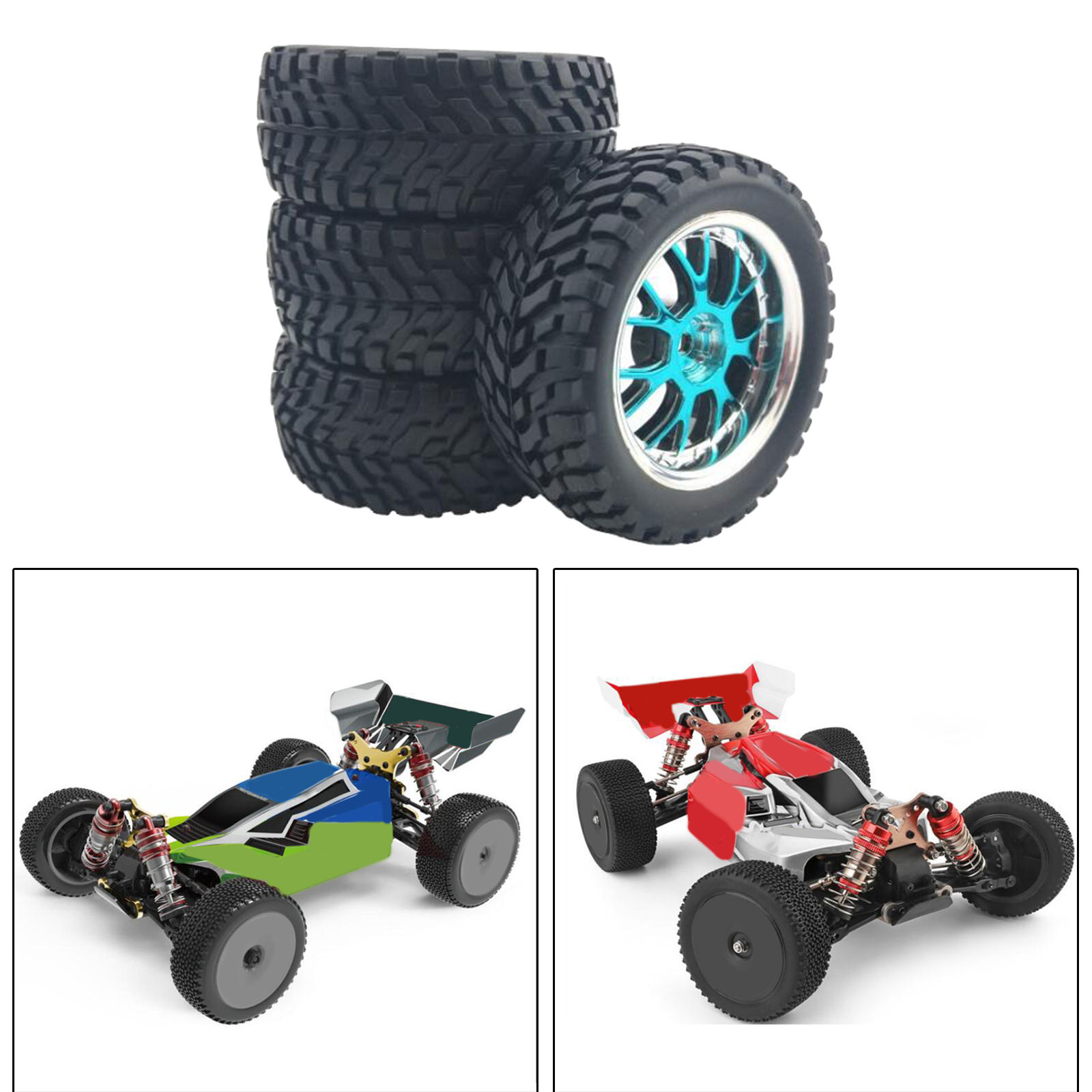 RC Rubber Tire for Wltoys 144001 124018 124019 Scale Off Road Hobby Model Toy Replacement