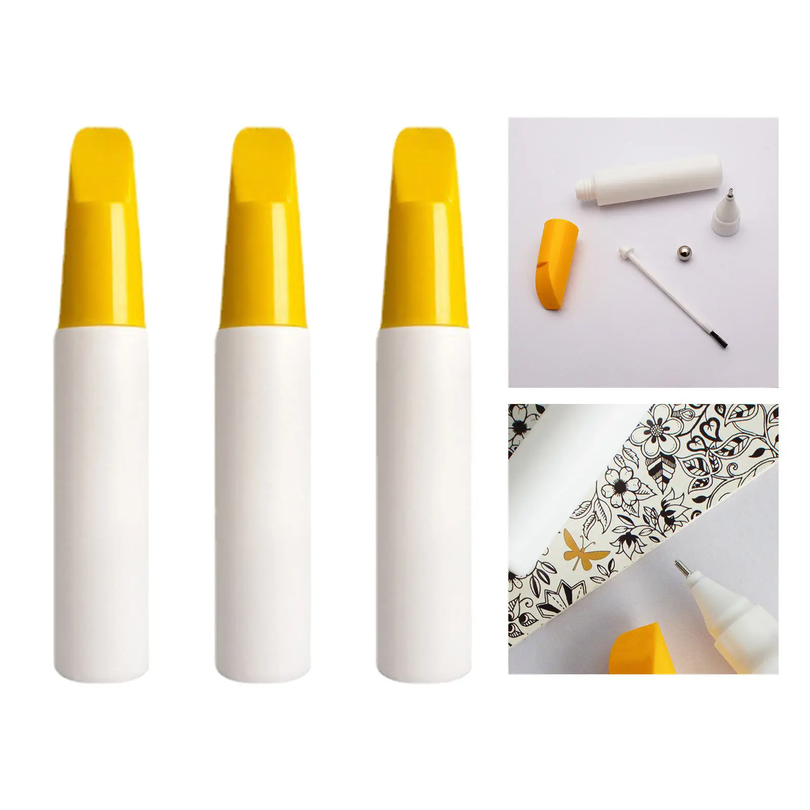 3 Pcs Portable Refillable Empty Bottle Car Scratch Remover Pen Marker Paint Accessories