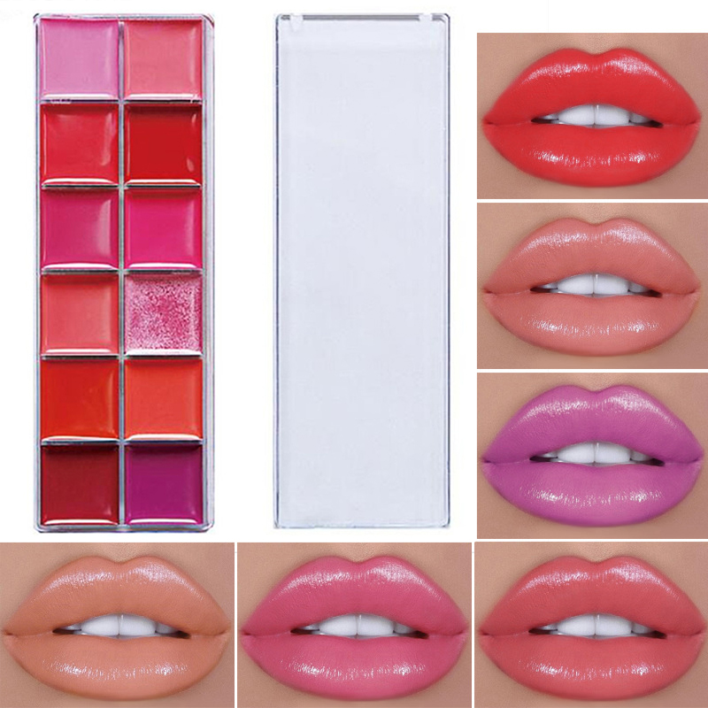 Best of 12 Colors Women Moisturizing Long Lasting Lip Gloss Palette Girls Nude Cosmetic Makeup Lip Tools Lipstick Female Reviews & Tips