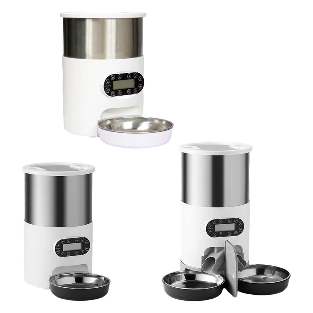 Automatic Cat Feeder for Dry Food Portion Control with Voice Recorder Programmable Bowl Feeder with Timer for Rabbits Puppy Cats