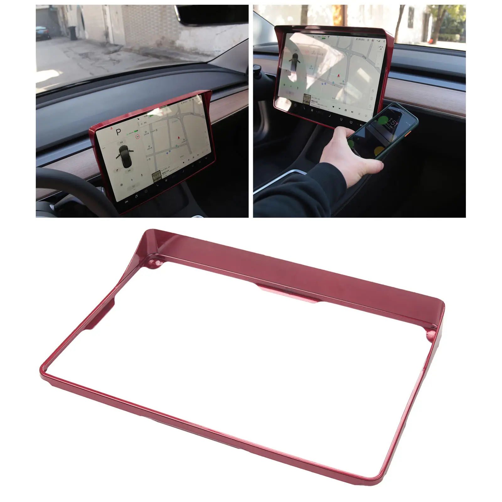 ABS Plastic Interior Screen Protection Screen Visor Frame Sunshade Car Supplies for Tesla Model 3 Y Center Navigation Screen