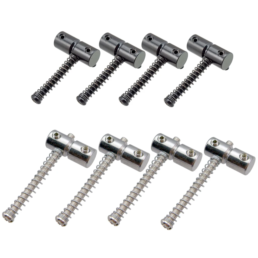 4PCS Guitar Bass Fixing String Replacement Bridge Saddles Set Zinc Alloy for Electric Bass Replacement