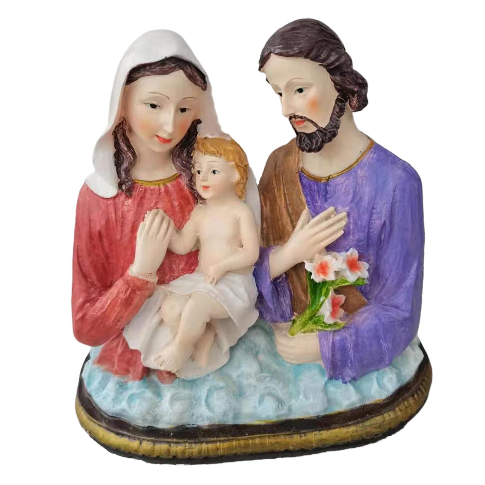 Nativity Scene Home Decor Christ Jesus Mary Joseph Catholic Figurine Xmas Ornament Holy Family Statue Christmas Gift Decors