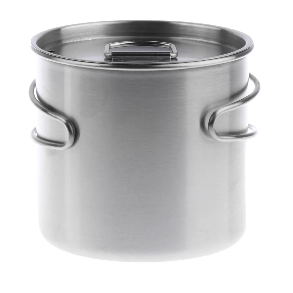 500ml Stainless Steel Camping Cup Cooking Pot Bowl Travel Backpacking Hiking