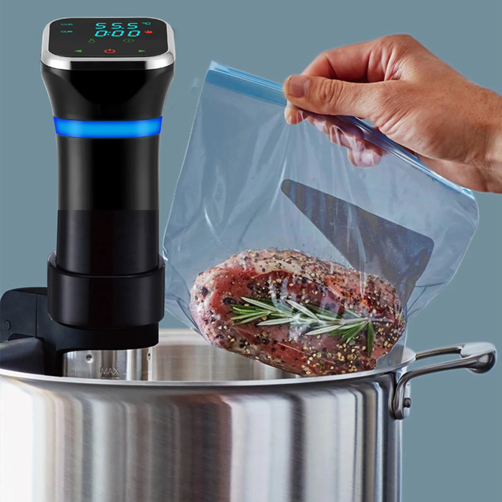Sous Vide Cooker Immersion Circulator Accurate Low Temperature Control Slow Cooking Cook Steak Machine for Kitchen, US Plug