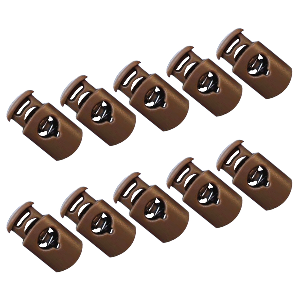 10x Barrel Cord Lock Toggles Stops Drawstring Rope Cord Locks Button Clasp