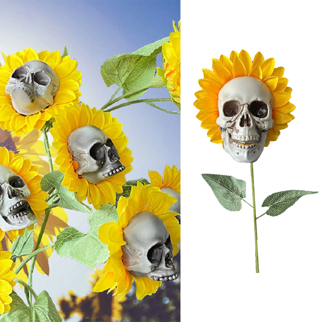 Simulation  Skull Garden Stakes Decor Crafts Creepy Skull Halloween Art Crafts Decoration Yard Crafts Decoration