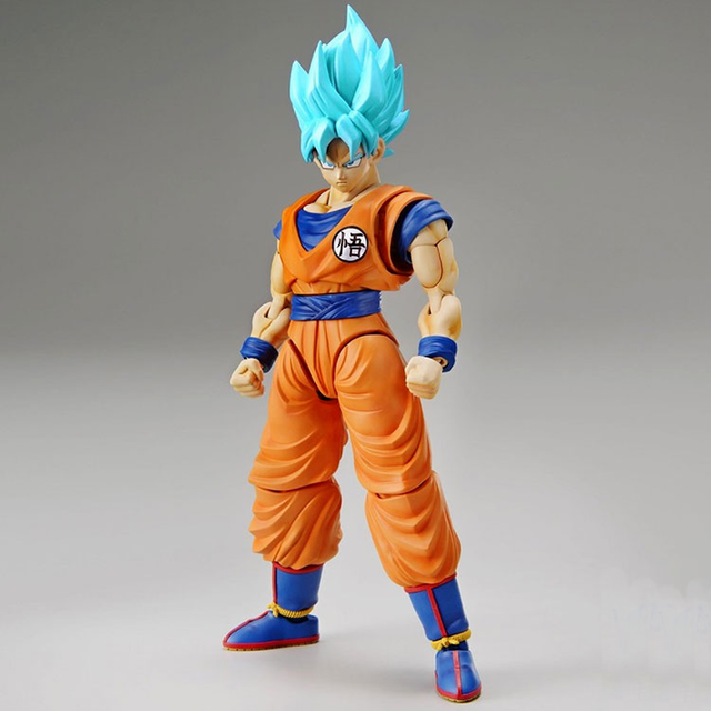 Boneco montagem para montagem, figura de ação do dragon ball super saiyajin  deus super saiyajin cabelo azul do son goku - AliExpress