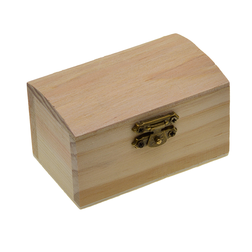 DIY Home Storage Box Natural Wooden W/ Lid Bronze Lock Postcard Home Organizer Kids Toys Craft Jewelry Case Handmade 90x55x50mm
