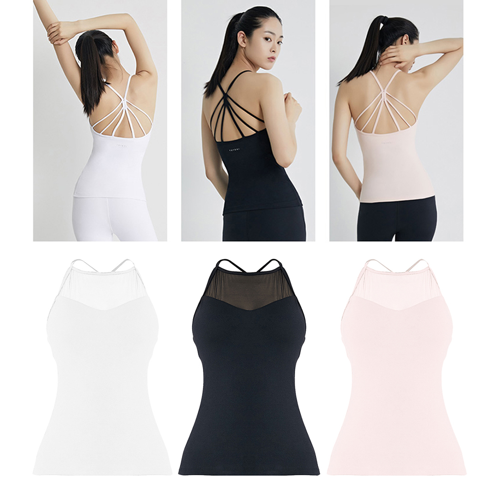 Women Workout Tank Top T-shirt Sports Gym Clothes Fitness Yoga Sleeveless Vest