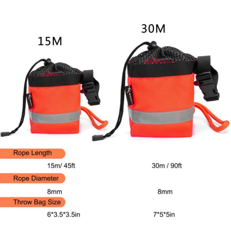 15/30m Reflective-Water-Float Life Line Rescue Throw Bag Water Sports Accessory 