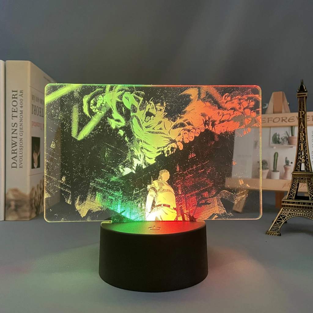 Colorful Anime Two Tone Lamp Attack on Titan for Kid Bedroom Decor Birthday Gift Manga AOT Attack on Titan Two Tone Led Light