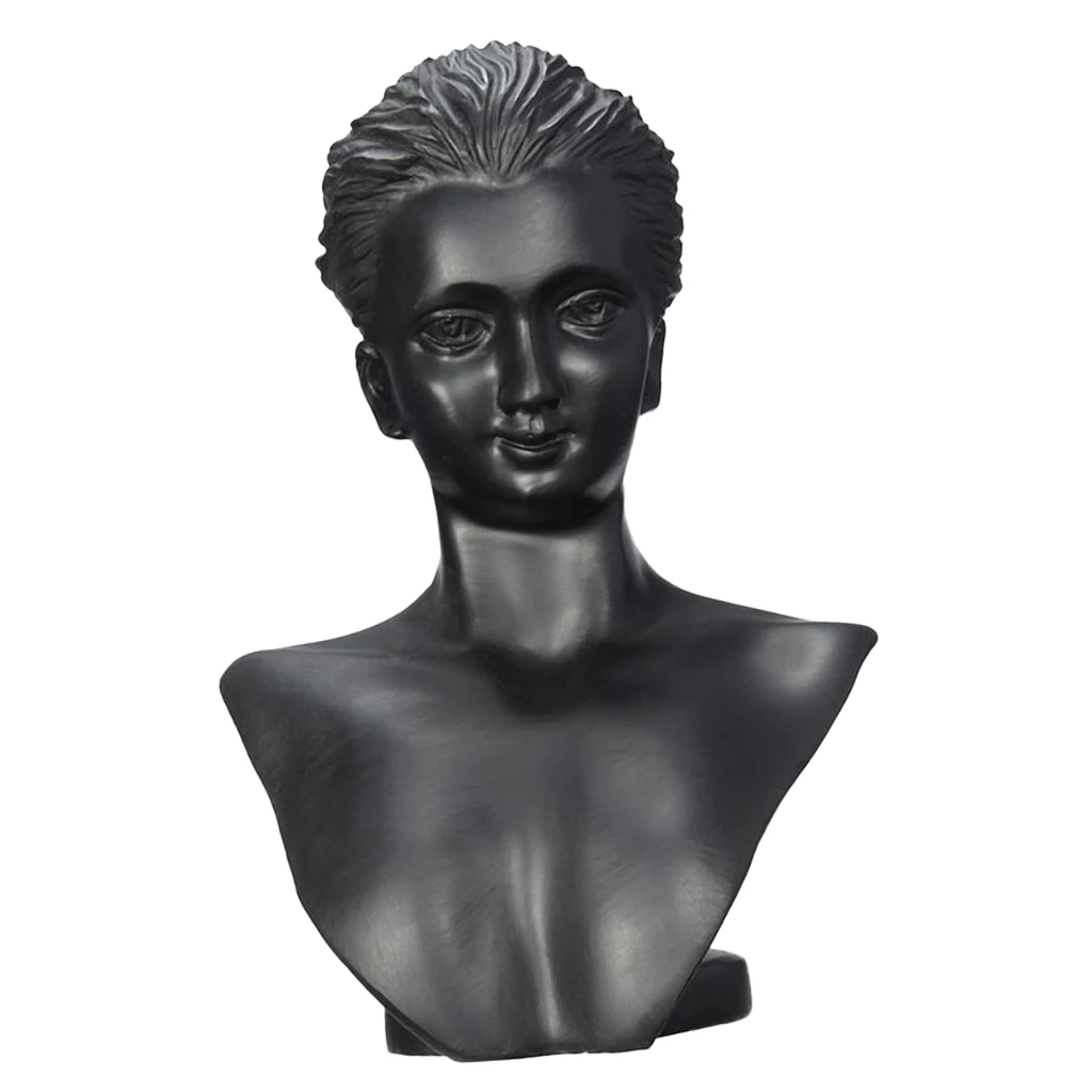 Resin Women Mannequin Bust Model Counter Necklace Earring Jewelry Display Rack