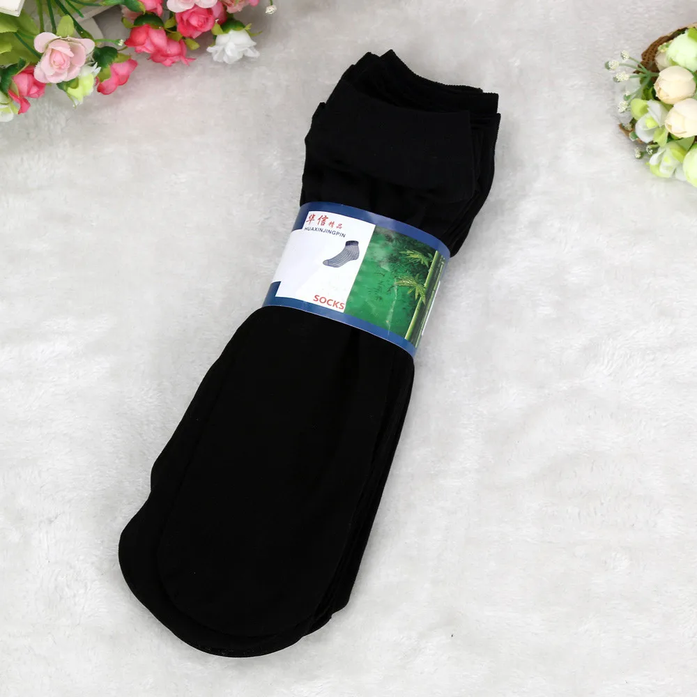 10 Pairs Men Bamboo Fiber Ultra-thin Elastic Silky Stockings Socks Silk Sho Z7A3