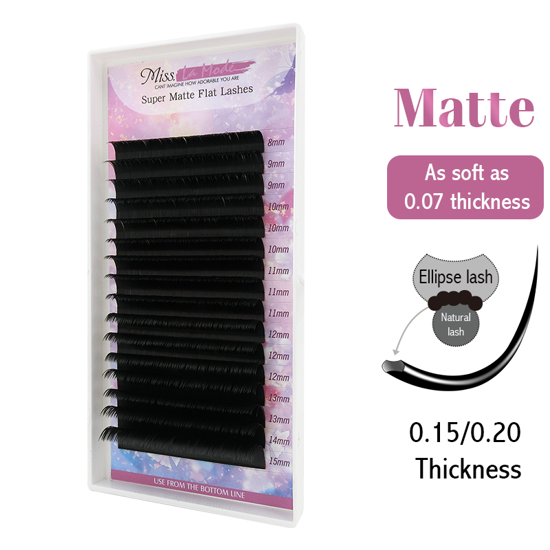 Best of Misslamode Matte Flat Ellipse Lashes Extension Individual Double Tips Mink Flat Eyelashes Soft Natural Eyelashes Supplies Reviews & Tips