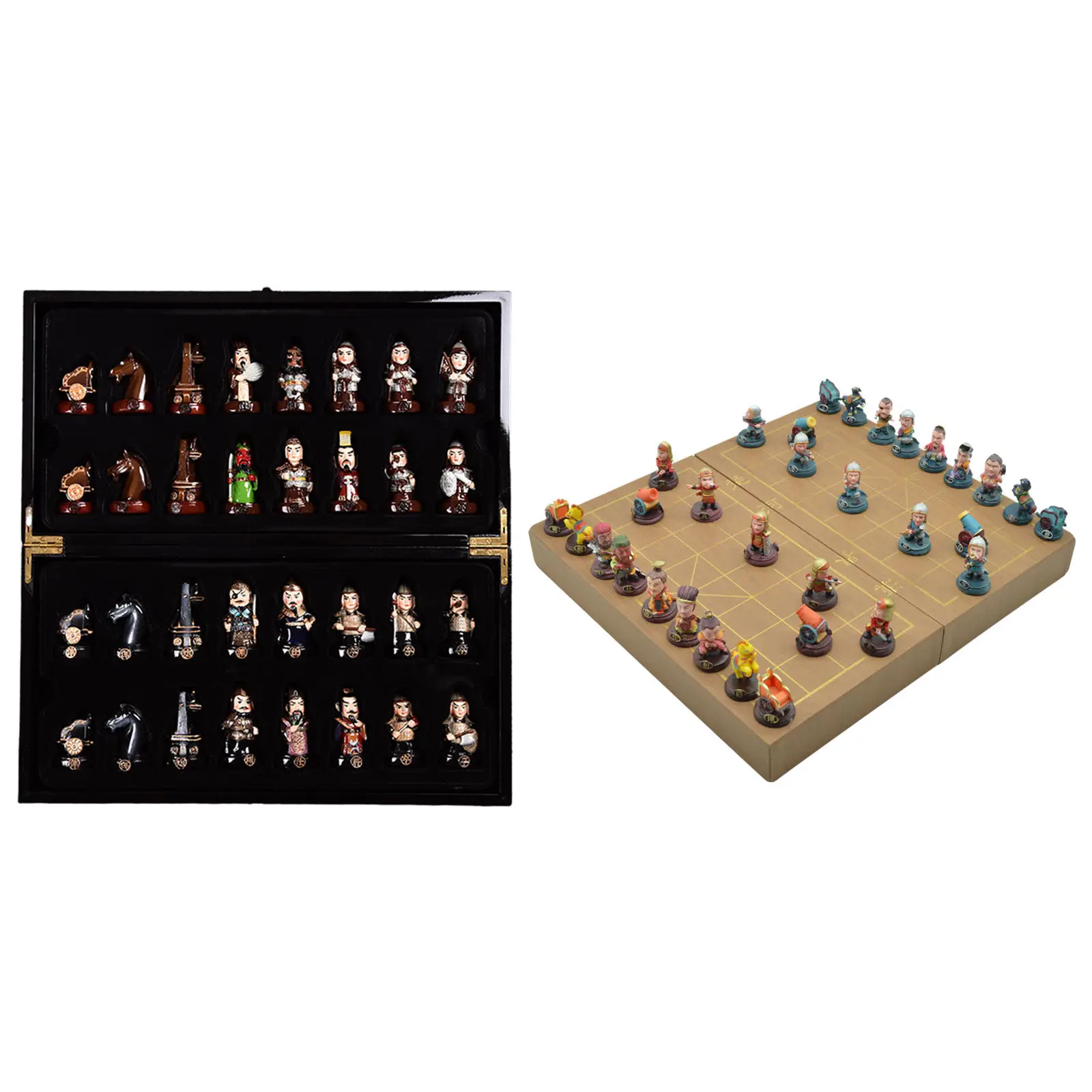 Chinese Chess Set Figures Three dimensional Figure Chess of Three Kingdoms Portable Romance for Home Parent-Child suits
