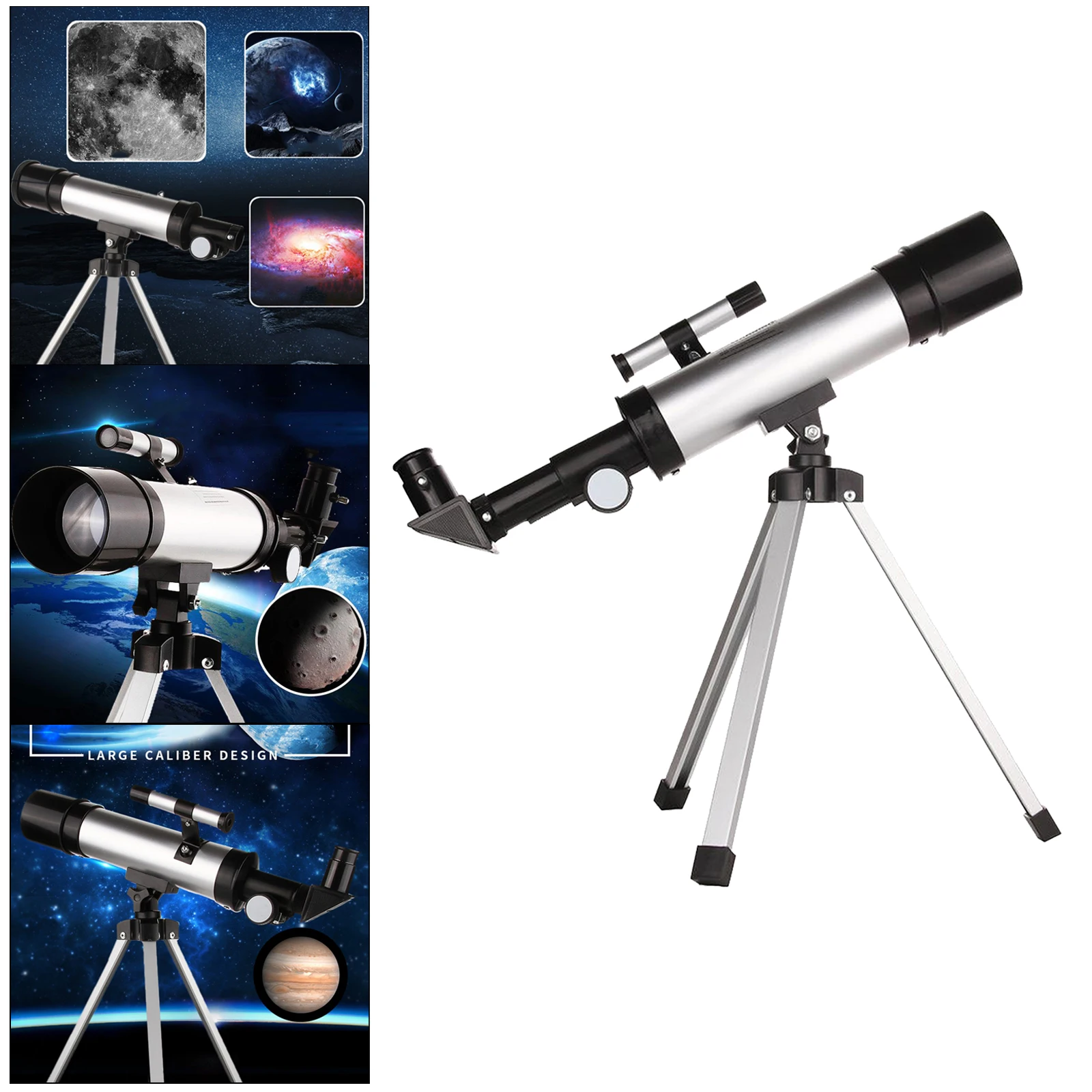 F36050 Zoom 90X Astronomical Reflector Telescope Set w/ Tripod Finder Scope