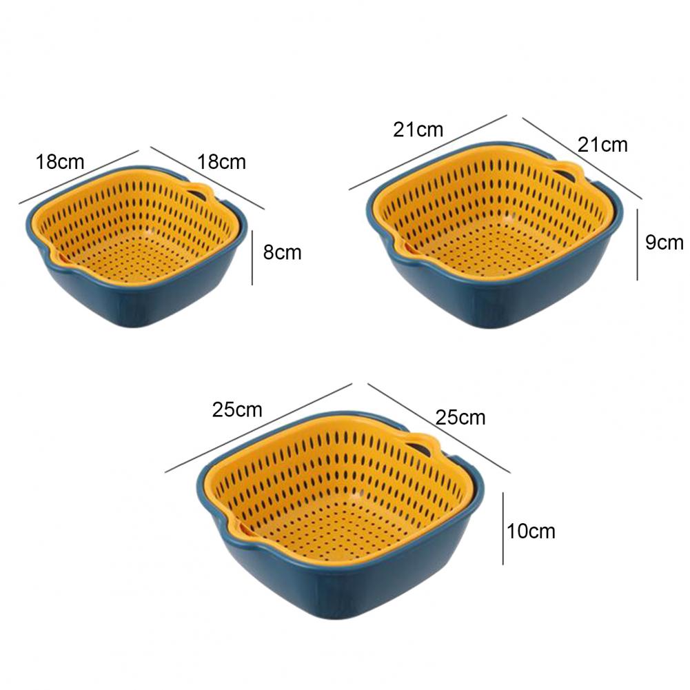 Multi Functional Draining Basket 2 Tiers Space Saving Plastic Dishwashing Basket