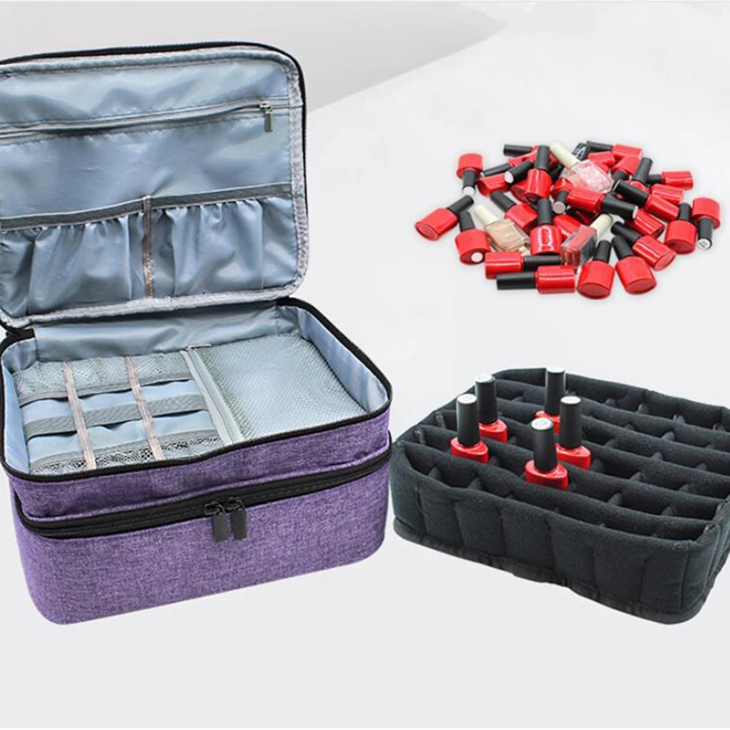 Nail Polish Holder Storage Case Box Organizer Carry Bag for 30 Bottle 5-15ml Essential Oil Case Travel Portable Carrying Holder 