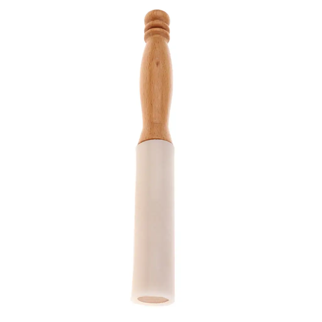 Durable Rubber Mallet Stick Wood Handle for Crystal Singing Bowl Accessory Clear Sound 24.2cm