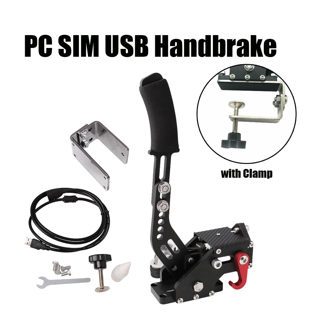 PC USB Handbrake SIM 14bit Hall Sensor Non-touch Switch Non-contact plus Hall Sensor for Racing Games Dirt Rally with Clamp