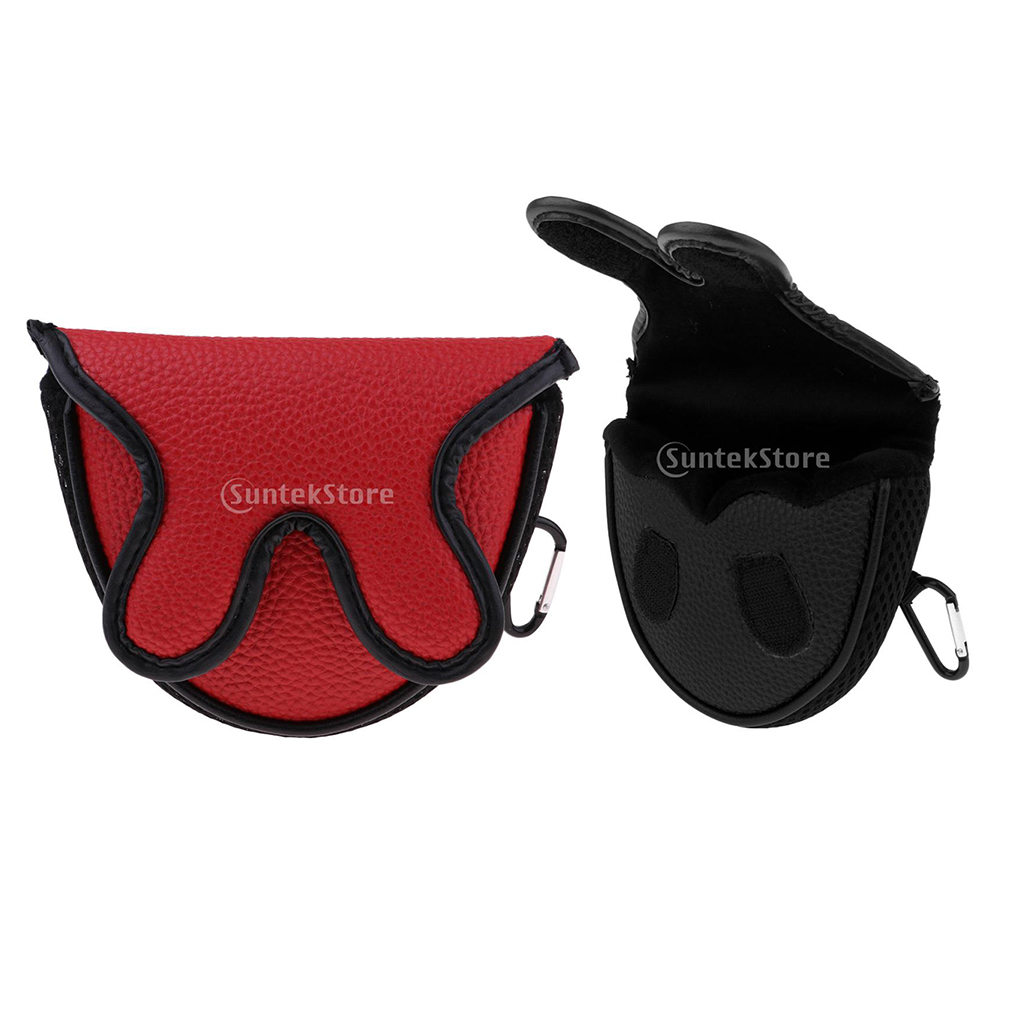 Central Shafted Mallet Putter Cover Headcover Guard Protector Black Red