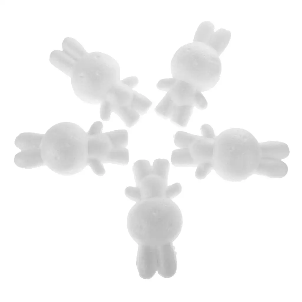 MagiDeal 5pcs/Lot Cone/Doll/Plane/Rabbit Styrofoam Foam Ornaments for Handmade DIY Modelling Crafts Xmas Christmas Trees Decor