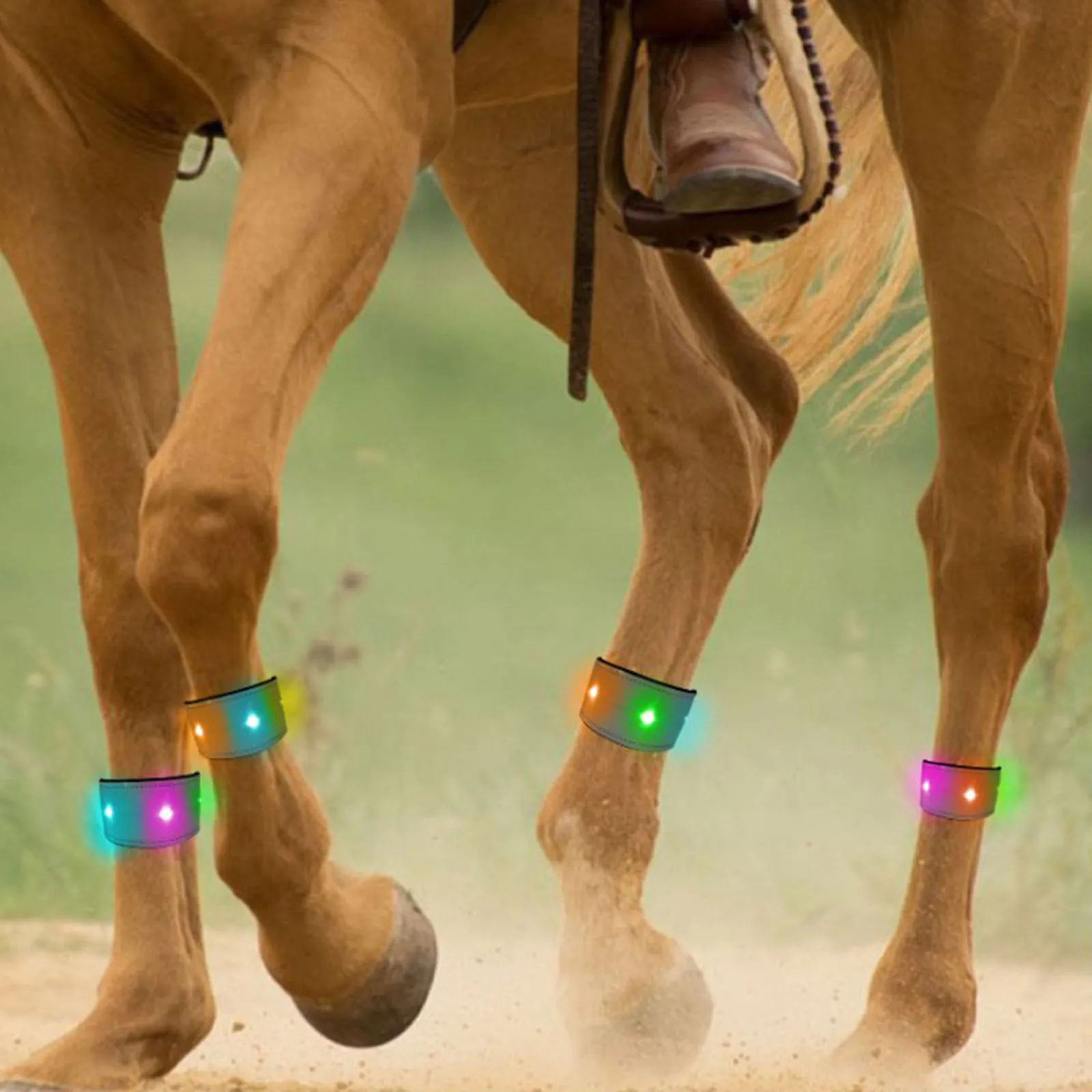 LED Luminous Horse Leg Protection Belt Luminous Equipment Reflective Leg Ankle Strap Night Walking Horse Riding