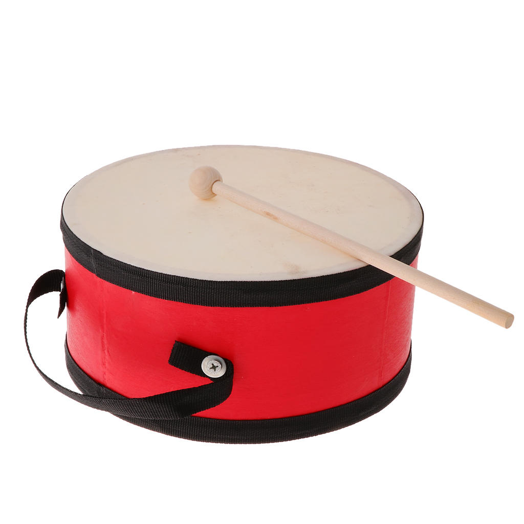 Lovoski Children Wooden Percussion Toy Kindergarten Hand Drum with Stick Toy