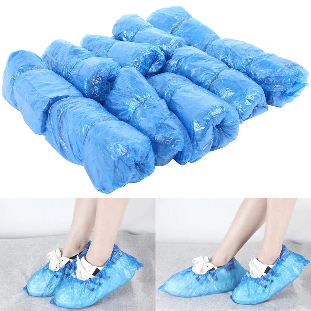 Shoe Covers Disposable,Sisit Disposable Plastic Shoe Covers Overshoes,50/100 Pairs Disposable Waterproof Overshoes Boots,Anti-Slip Shoe Covers,Shoe Cover Rain Boot Protector 