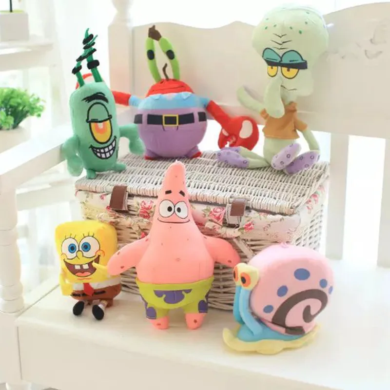 Kawaii Patrick Star Squidward Tentacles Eugene Sheldon Gary Bob Soft  Stuffed Dolls Cute Plush Toy Children Kids Gift