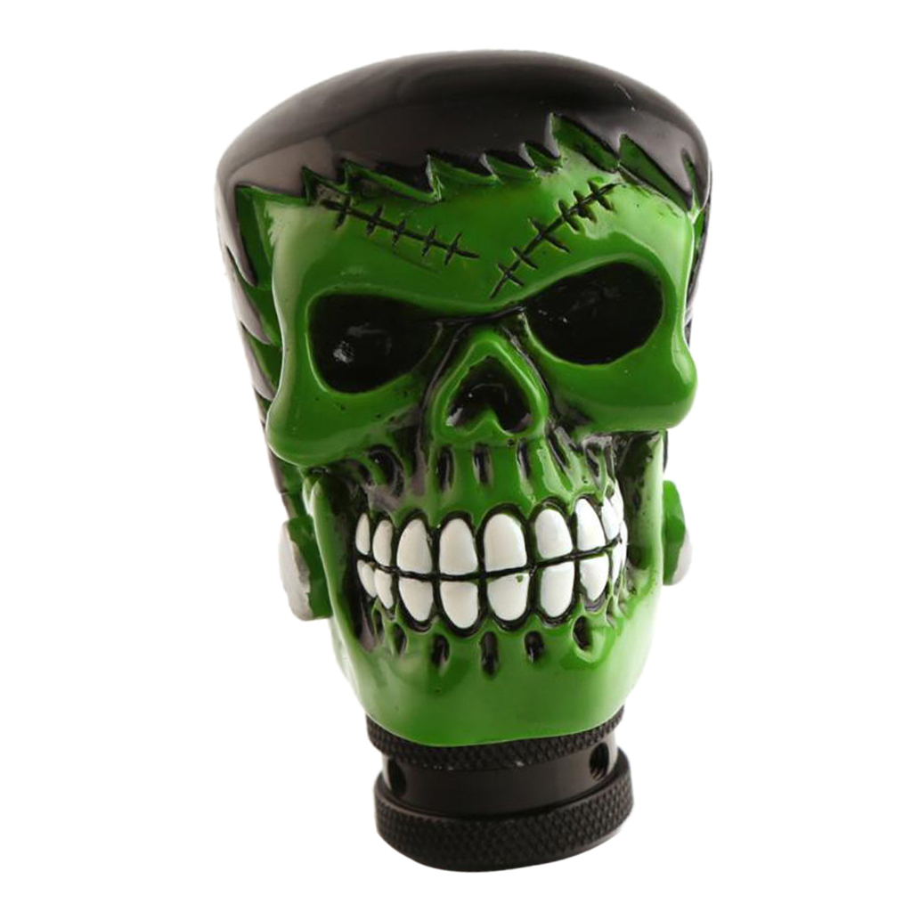Funny Skull Head Car Manual Operation Gear er Knob Acrylic Green
