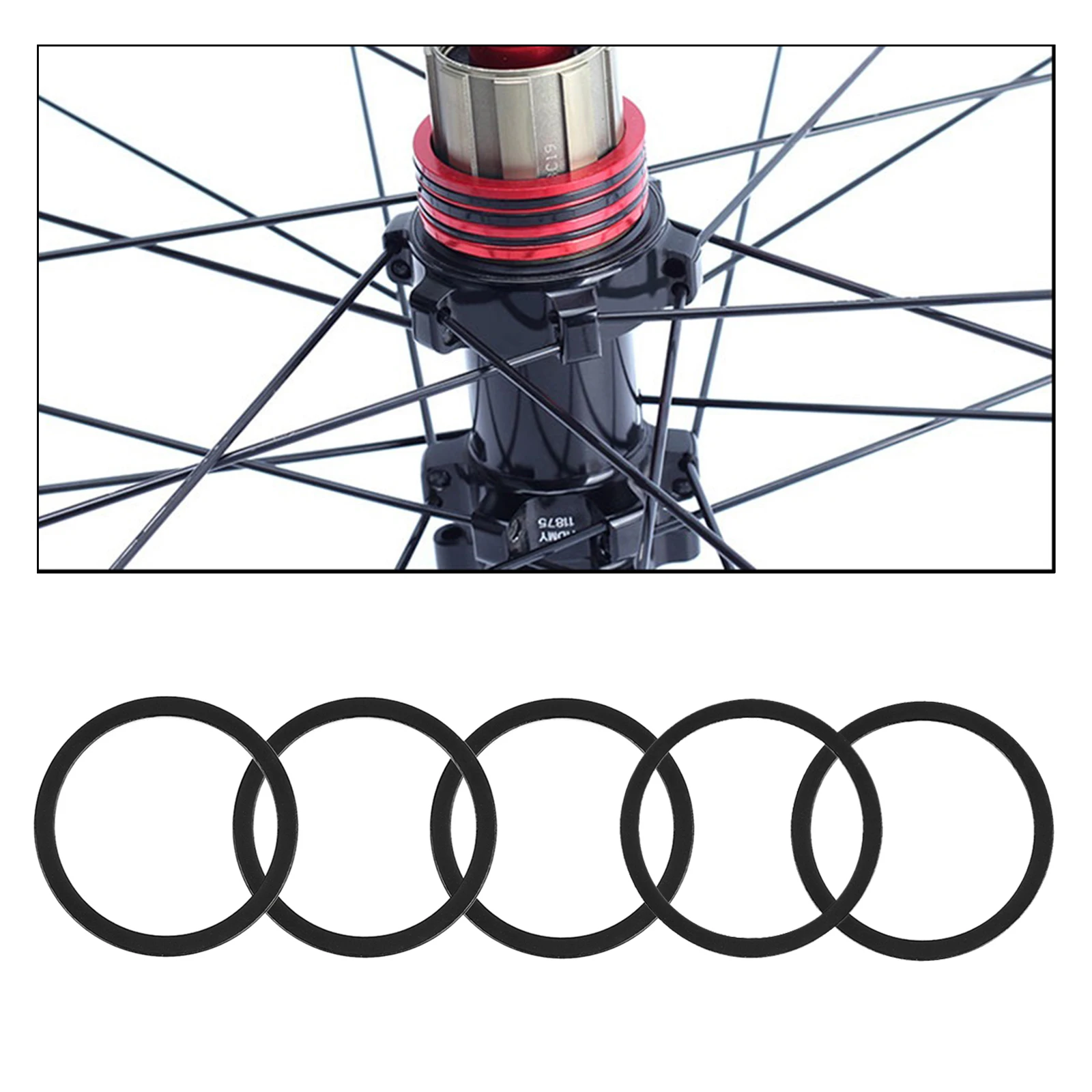 5PCS 42mm OD. Bicycle Bottom Bracket Gasket Bike BB Axle Washer Aluminium Alloy Bike Flywheel Hub Spacer Replacement