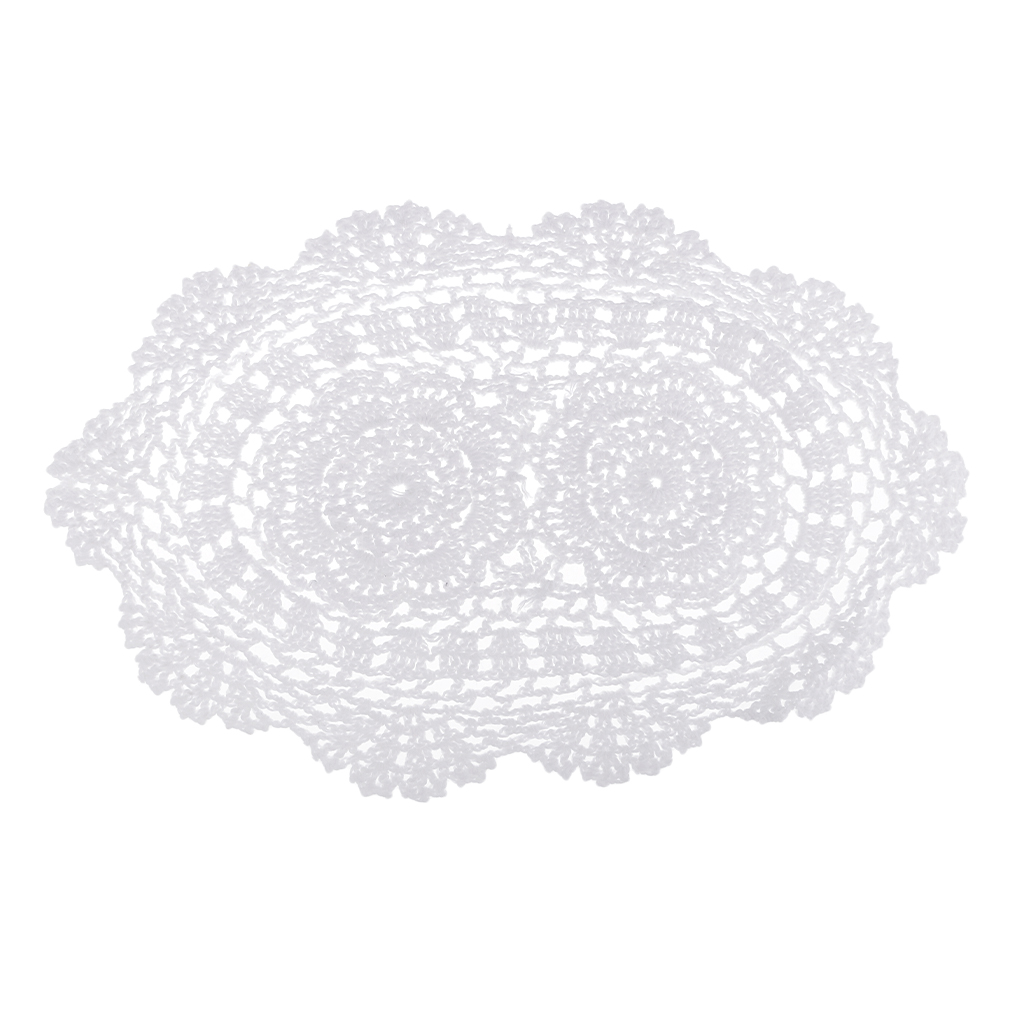Lace Doily Crochet Doily Tablecloth Handmade Full Crochet Doily Coasters - 100% Cotton, Oval, White