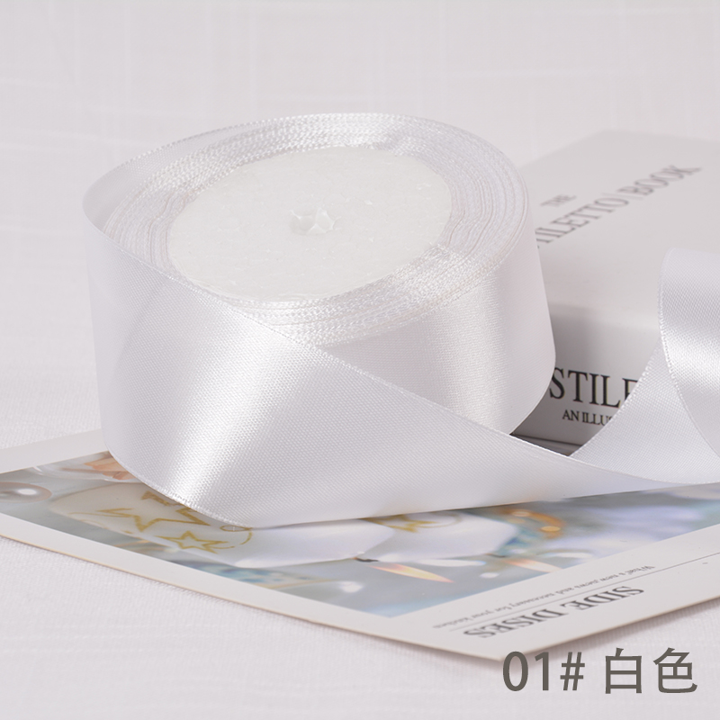 Description Picture 2 of item6-10-12-15-20-25-40mm Satin Ribbons for Wedding Birthday Party Gift Wrapping Tape Christmas Halloween DIY Crafts Handmade Ribbon