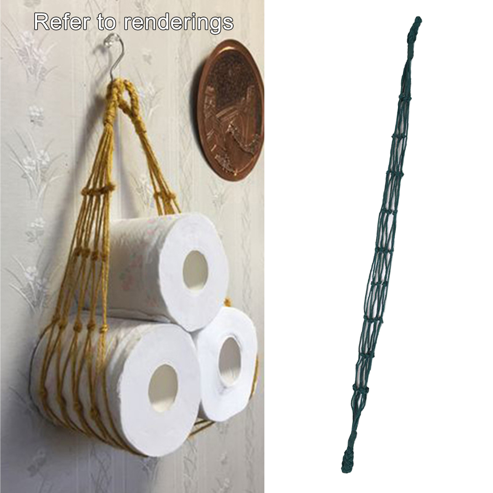 Vintage Cotton Rope Toilet Paper Holder Storage Basket for Boat Beach Seahorse Theme Bathroom Decor Decorations Home Hotel