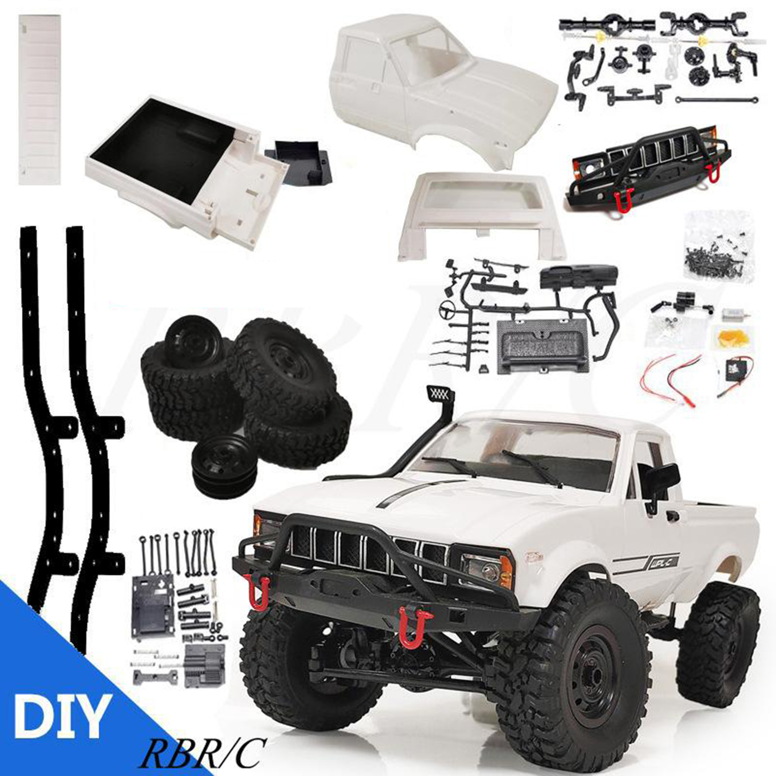 1 : 16 Scale 1:16 2.4G C24-1 kit WPL Speed Model RC Car Pickup Off-Road Truck High Speed Crawlers Vehicle for Adults Kids