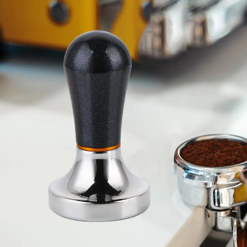 Aluminum Alloy 57.5mm Coffee Tamper Espresso Tamper Tool Flat Base Coffee Tamp Tool for Kitchen