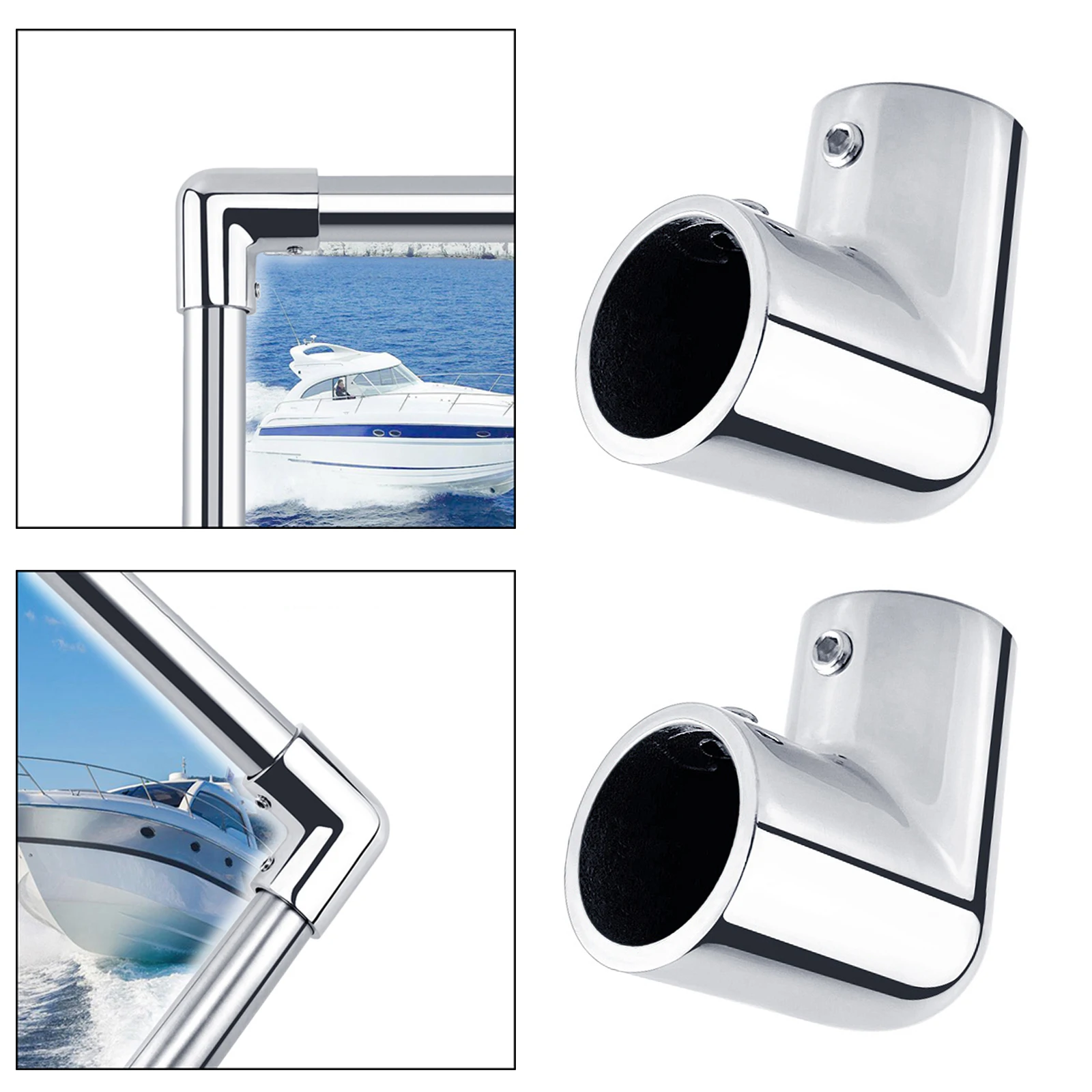 Marine Stainless Steel Pipe Connector 2-Way Boat Hand Rail Fitting Yacht Hand Pipe 90 Degree Elbow Heavy Dudy