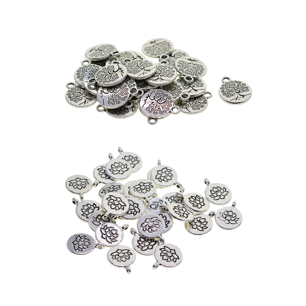 60 Pieces Tibetan Silver Color Filigree Om Yoga   Charms DIY Yoga Charms for Jewelry Making Accessories