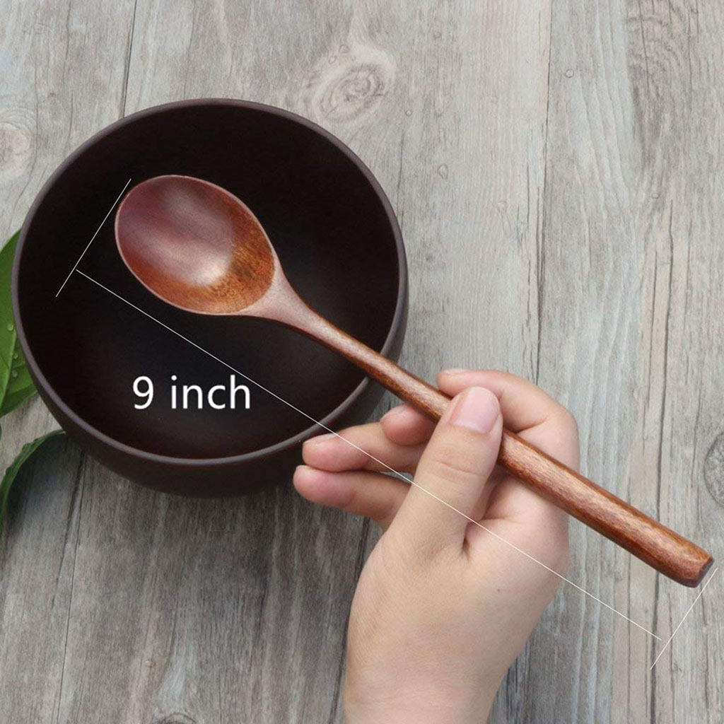 6PC Wooden Spoon Porridge Soup Home Restaurant Kitchen Cooking Tool Utensil Set