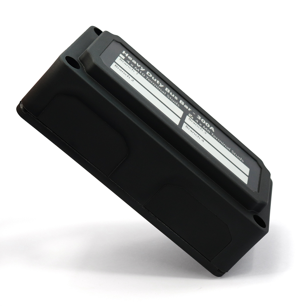 Heavy Duty Bus Bar / Distribution Box & Screw On Cover - 300A - 4xM8 Studs