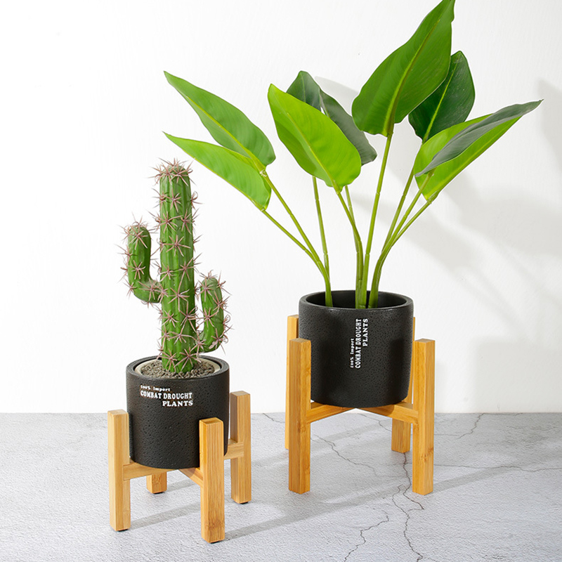 Socle En Bois Massif Noir – Pour Bonsaï, Vase, Théière, Décoration Intérieure